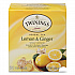 Tea Bags, Lemon and Ginger, 2.65 oz, 50/Box (53653)