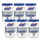 Professional Surface Disinfecting Wipes, 1-Ply, 7 x 8, Fresh Citrus, White, 110/Canister, 6 Canisters/Carton (934206CT)
