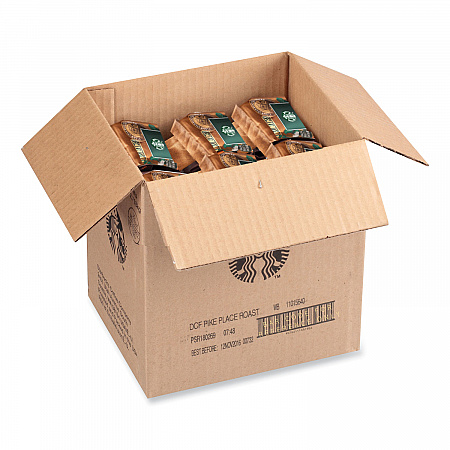 Whole Bean Coffee, Decaffeinated, Pike Place, 1 lb, Bag, 6/Carton (12540222CT)