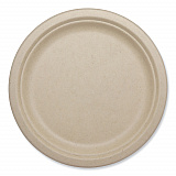 Fiber Plates, Paper, 9.1" dia, Natural, 1,000/Carton (PLSCU9LFP)