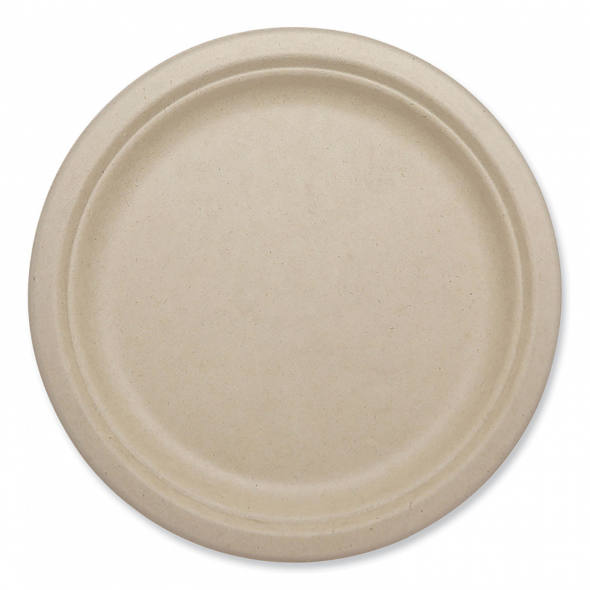 Fiber Plates, Paper, 9.1" dia, Natural, 1,000/Carton (PLSCU9LFP)