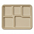 Fiber Foodservice Trays, 5 Compartments, 8.5 x 10.24 x 1.01, Natural, Paper, 400/Carton (TRSC5CLFS)