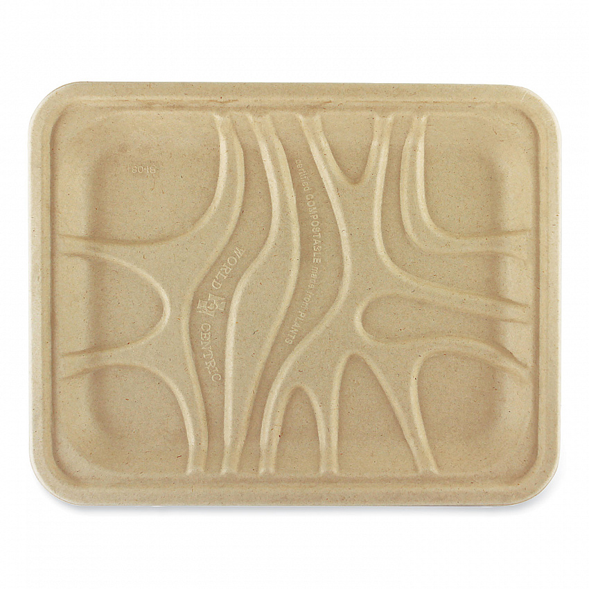Fiber Meat and Produce Trays, 7.1 x 9.1 x 0.7, Natural, Paper, 500/Carton (TRSC4SLFS)