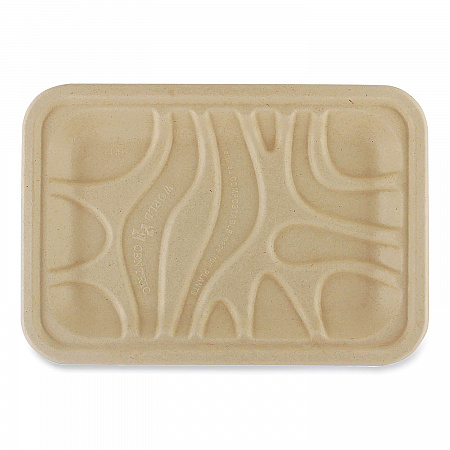 Fiber Meat and Produce Trays, 5.7 x 8.2 x 0.6, Natural, Paper, 500/Carton (TRSC2SLFS)