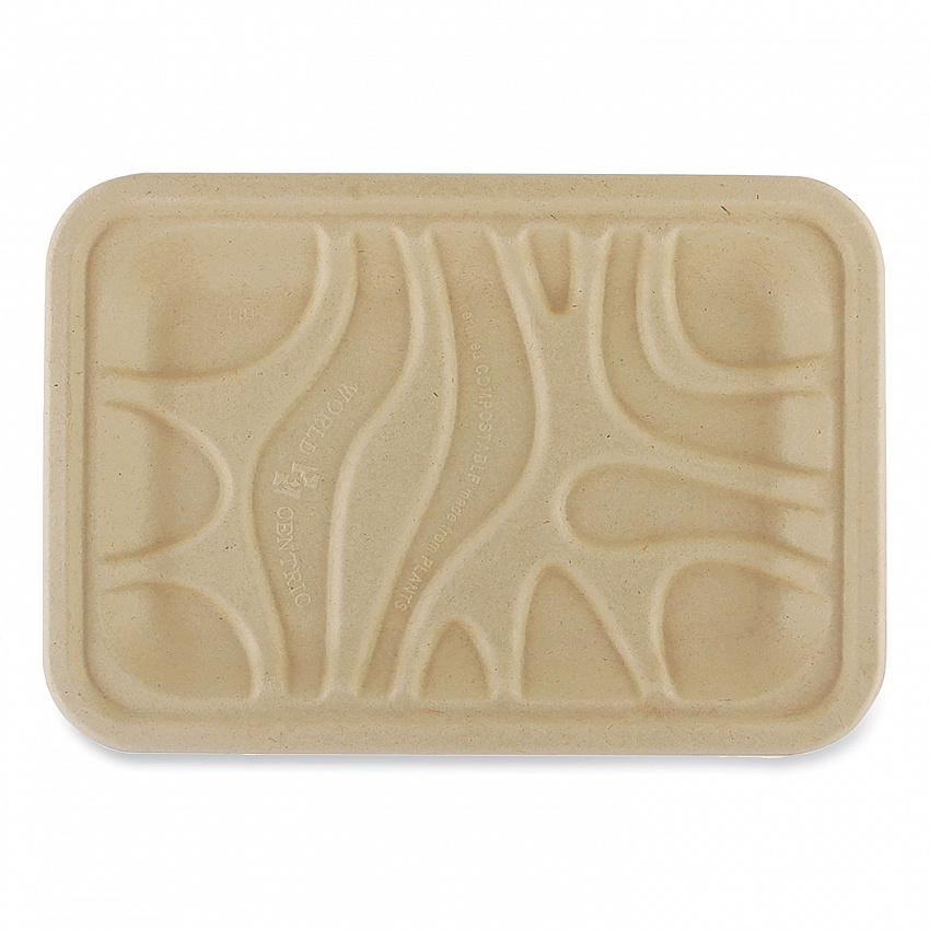 Fiber Meat and Produce Trays, 5.7 x 8.2 x 0.6, Natural, Paper, 500/Carton (TRSC2SLFS)