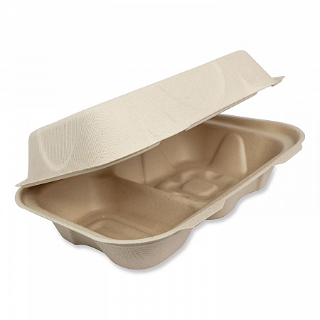 Fiber Hinged Takeout Containers, Hoagie Box, 9.2 x 6.4 x 3, Natural, Paper, 500/Carton (TOSCU34DLFP)
