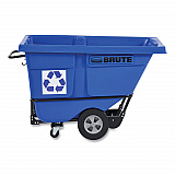 BRUTE Rotomolded Recycling Tilt Truck, 101 gal, 850 lb Capacity, Plastic/Steel Frame, Blue (130573BLU)
