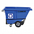 BRUTE Rotomolded Recycling Tilt Truck, 1 cu yd, 1,250 lb Capacity, Plastic/Steel Frame, Blue (2089826)