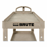 BRUTE Heavy-Duty Utility Cart with Lipped Shelves, Plastic, 2 Shelves, 500 lb Capacity, 17.13" x 38.5" x 38.88", Beige (450088BG)