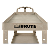 BRUTE Heavy-Duty Utility Cart with Lipped Shelves, Plastic, 2 Shelves, 500 lb Capacity, 17.13" x 38.5" x 38.88", Beige (450088BG)