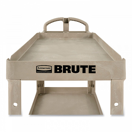 BRUTE Heavy-Duty Utility Cart with Lipped Shelves, Plastic, 2 Shelves, 500 lb Capacity, 17.13