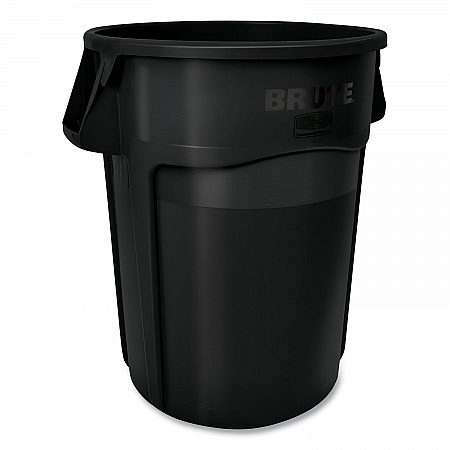 Brute Container, 55 gal, Resin, Black, 3/Carton (17797393)