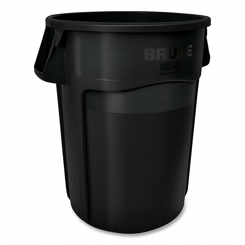 Brute Container, 55 gal, Resin, Black, 3/Carton (17797393)