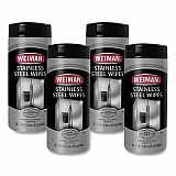 Stainless Steel Wipes, 1-Ply, 7 x 8, White, 30/Canister, 4 Canisters/Carton (92CT)