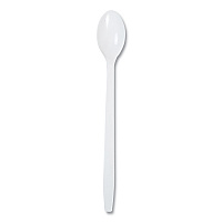 Soda Spoon, Mediumweight, Plastic, 7.87", White, 1,000/Carton (P2303W)