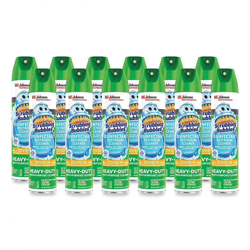 Disinfectant Restroom Cleaner II, Rain Shower Scent, 25 oz Aerosol Spray, 12/Carton (313358)