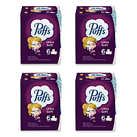 Ultra Soft Facial Tissue, 2-Ply, White, 124 Sheets/Box, 6 Boxes/Pack, 4 Packs/Carton (35554)