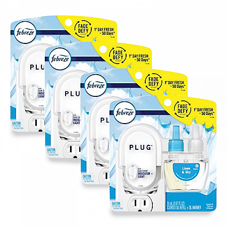 PLUG Air Freshener Warmer Start Kit, 6.54 x 2.99 x 5.98, Clear/White, 4/Carton (68235)