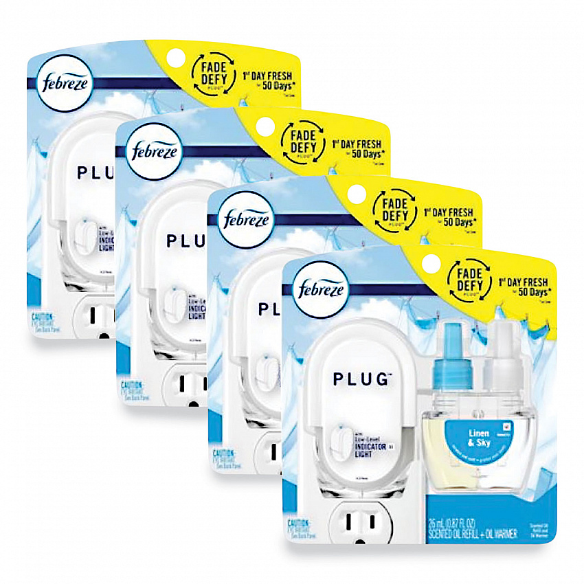 PLUG Air Freshener Warmer Start Kit, 6.54 x 2.99 x 5.98, Clear/White, 4/Carton (68235)