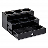 Mind Reader Foundation Collection 9-Compartment Nested Syrup Countertop Bottle Organizer, 12.5 x 5 x 7, Black (SYRUPH9BLK)