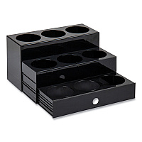 Mind Reader Foundation Collection 9-Compartment Nested Syrup Countertop Bottle Organizer, 12.5 x 5 x 7, Black (SYRUPH9BLK)