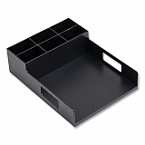 Network Collection Utensil, Napkin and Plate Countertop Organizer, 15.2 x 11.5 x 4.45, Plastic, Black (PSNAPUTBLK)