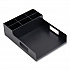 Network Collection Utensil, Napkin and Plate Countertop Organizer, 15.2 x 11.5 x 4.45, Plastic, Black (PSNAPUTBLK)