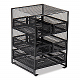 Network Collection 5-Compartment Tea Countertop Organizer, 6.75 x 7 x 10, Black (MMTDR5BLK)