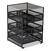 Network Collection 5-Compartment Tea Countertop Organizer, 6.75 x 7 x 10, Black (MMTDR5BLK)