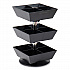 Anchor Collection 3-Tier 12-Compartment Tea and Condiment Carousel Countertop Organizer, 6.75 x 6.75 x 11.5, Black (TEASWIV3TBLK)