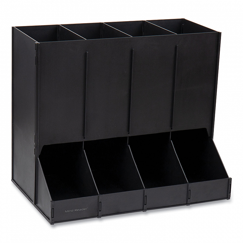 Anchor Collection 4-Compartment Single Serve Pod Countertop Dispenser, 14.25 x 9 x 12.15, Black (CPODBKBLK)