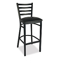 White Horse Series Barstools, Supports Up to 300 lb, 29.5" Seat Height, Black Seat/Back, Black Frame (WHBSBLK)