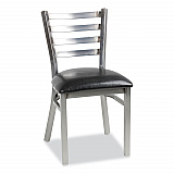 White Horse Series Side Chairs, Supports Up to 300 lb, 18" Seat Height, Black Seat, Industrial Clear-Coat Steel Back/Frame (WHCCLR)