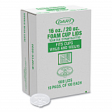 Lids for Foam Cups and Containers, Fits 16 oz/20 oz Hot Cups, Plastic, Translucent, 1,000/Carton (W16FTS)