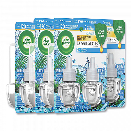 Scented Oil Refill, Fresh Waters, 0.67 oz, 2/Pack, 6 Pack/Carton (79717CT)