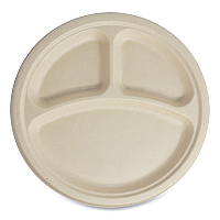 Fiber Plates, Paper, 10" dia, Natural, 700/Carton (PLSCU10TLFS)