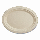 Fiber Plates, Paper, 9.9 x 12, Natural, 500/Carton (PLSCU12OLFS)