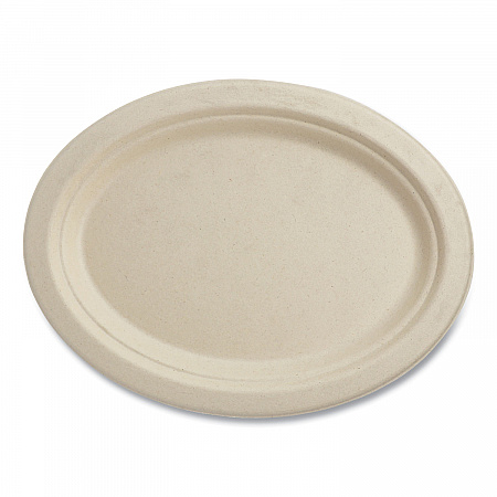 Fiber Plates, Paper, 9.9 x 12, Natural, 500/Carton (PLSCU12OLFS)