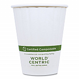 Double Wall Paper Hot Cups, 12 oz, White, 1,000/Carton (CUPA12D)