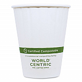 Double Wall Paper Hot Cups, 8 oz, White, 1,000/Carton (CUPA8D)