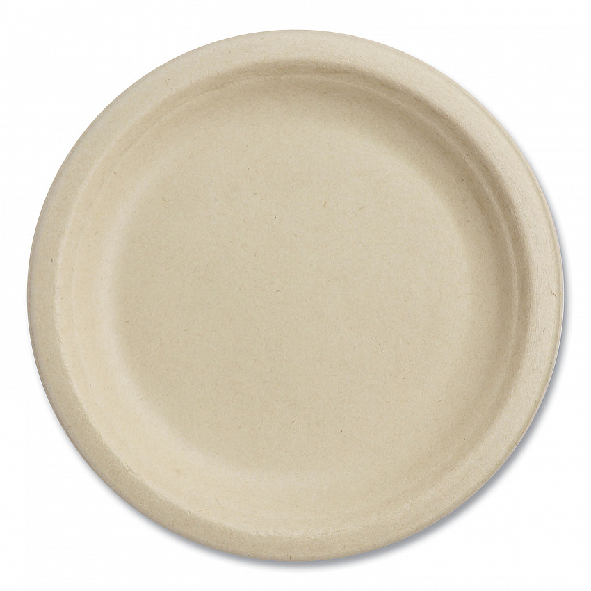 Fiber Plates, Paper, 7" dia, Natural, 1,000/Carton (PLSCU7LFS)