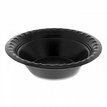 Placesetter Deluxe Laminated Foam Dinnerware, Bowl, 4 oz, Black, 1,250/Carton (YTKB00040000)