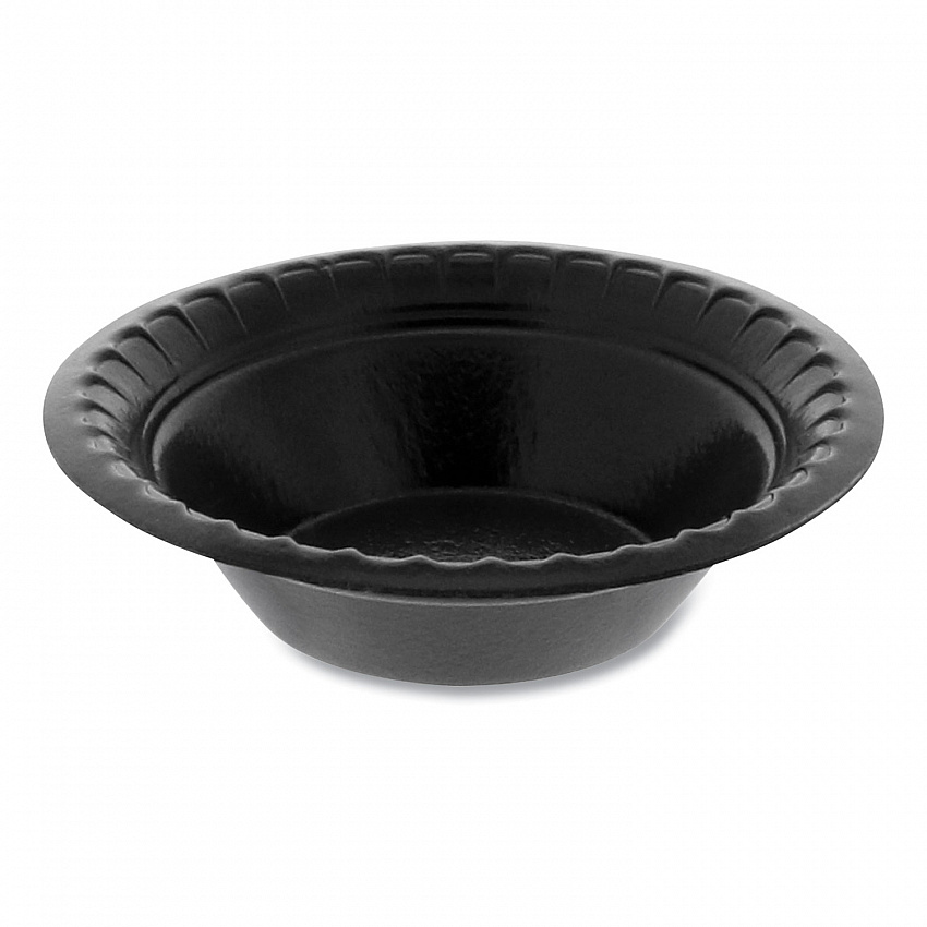 Placesetter Deluxe Laminated Foam Dinnerware, Bowl, 4 oz, Black, 1,250/Carton (YTKB00040000)