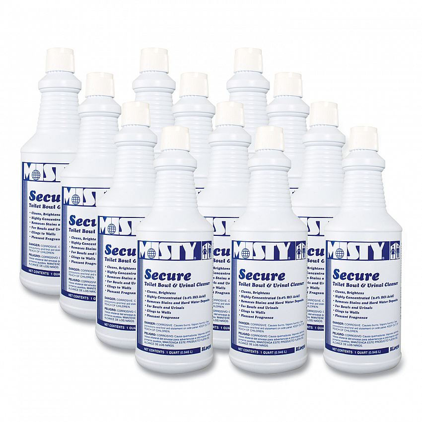 Secure Hydrochloric Acid Bowl Cleaner, Mint Scent, 32 oz Bottle, 12/Carton (1038801)