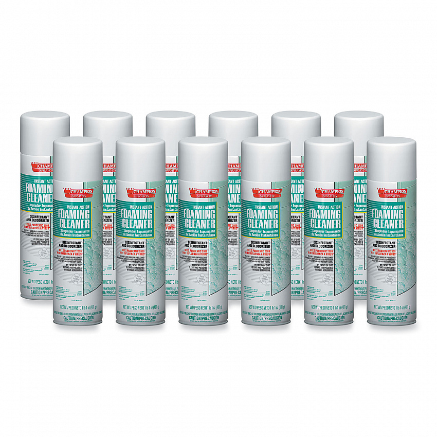 Instant Action Foaming Cleaner/Disinfectant, Unscented, 17 oz, Aerosol Spray, 12/Carton (5196)