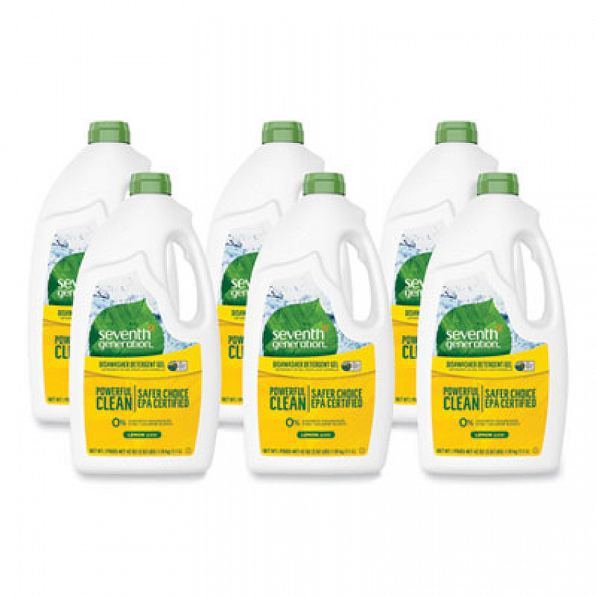 Natural Automatic Dishwasher Gel, Lemon Scent, 42 oz Bottle, 6/Carton (22171CT)
