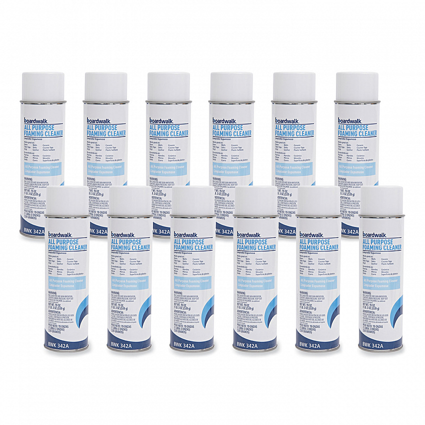 All-Purpose Foaming Cleaner with Ammonia, Fragrance-Free, 19 oz Aerosol Spray, 12/Carton (342ACT)