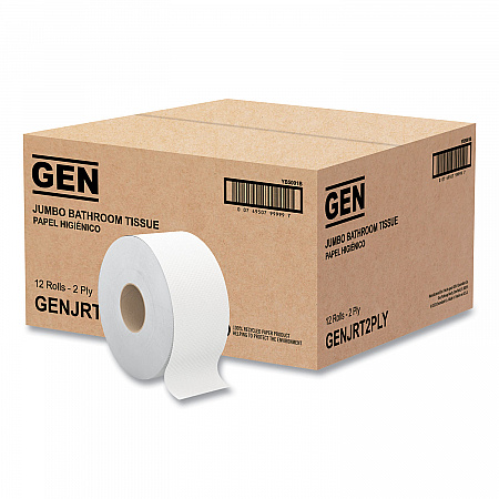 JRT Jumbo Bath Tissue, Septic Safe, 2-Ply, 3.5