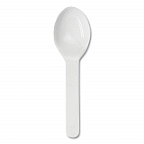 PLA Compostable Cutlery, Tasting Spoon, Plastic, 3", Light Beige, 3,000/Carton (SPCS3)
