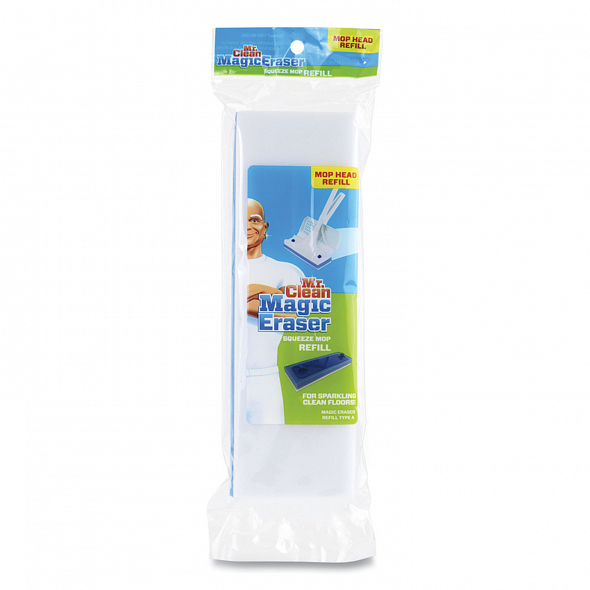 Magic Eraser Squeeze Mop Refill, Foam, 9.9 x 3.4 x 1.6, White/Blue (446615)